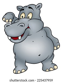 Cute Little Hippo Hippopotamus On White Stock Illustration 486022705