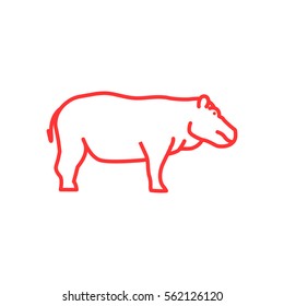 Hippo web line icon.