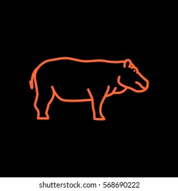 Hippo web line icon.