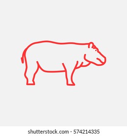 Hippo web line icon.