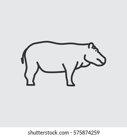 Hippo web line icon.