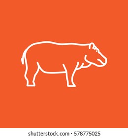 Hippo web line icon.