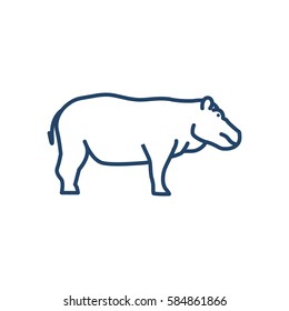 Hippo web line icon.