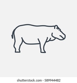 Hippo web line icon.
