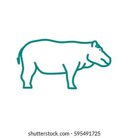 Hippo web line icon.