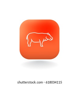 Hippo web line icon.