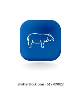 Hippo web line icon.