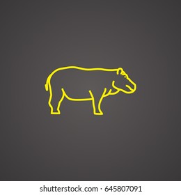 Hippo web line icon.