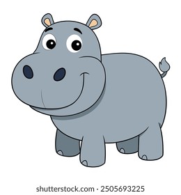 Hippo white background vector illustration