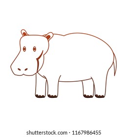 Hippo wild animal red lines