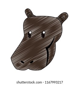 Hippo wild animal scribble