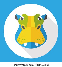 hippo zoo animal flat icon