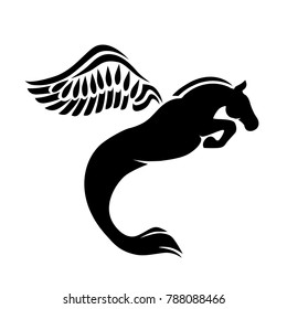 Hippocampus, Mythological Sea Horse Logo