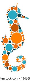 Hippocampus shape vector design by color point