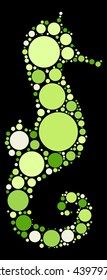 Hippocampus shape vector design by color point