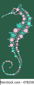 Hippocampus shape vector design by color point
