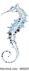 Hippocampus shape vector design by color point