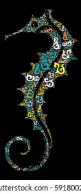Hippocampus shape vector design illustration