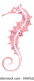 Hippocampus shape vector design illustration
