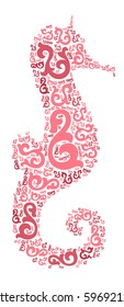 Hippocampus shape vector design illustration