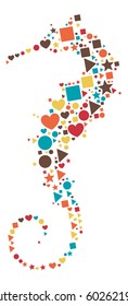 Hippocampus shape vector design illustration
