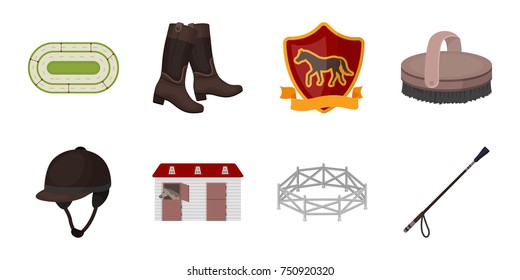 Hippodrome and horse icons in set collection for design. Horse Racing and Equipment vector symbol stock  illustration.
