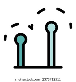 Hippodrome stand icon outline vector. Race sport. Horse jockey color flat