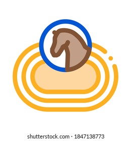 Hippodrome Track Icon Vector. Outline Hippodrome Track Sign. Isolated Contour Symbol Illustration