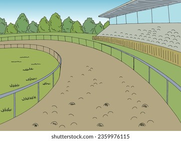 Hippodrome track sport graphic color sketch illustration vector