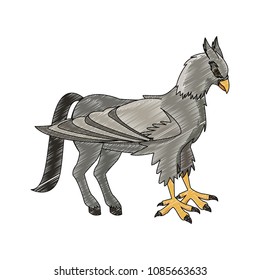 Hippogriff fantastic creature scribble