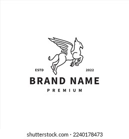 hippogriff icon with line art style vintage logo design