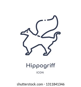hippogriff icon from people outline collection. Thin line hippogriff icon isolated on white background.