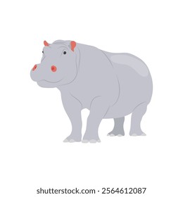 Hippopotamus, African Symbols Vector Illustration