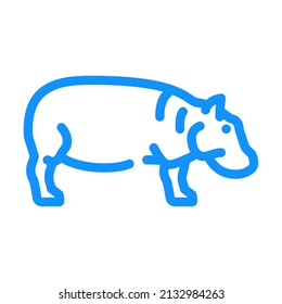 hippopotamus animal color icon vector. hippopotamus animal sign. isolated symbol illustration