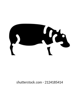 hippopotamus animal glyph icon vector. hippopotamus animal sign. isolated contour symbol black illustration