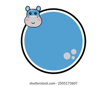 hippopotamus Animal Head Circle Frame Background