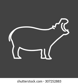 Hippopotamus, animal icon vector image. Can also be used for Animals and Insects. Suitable for mobile apps, web apps and print media.