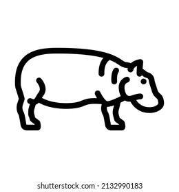 hippopotamus animal line icon vector. hippopotamus animal sign. isolated contour symbol black illustration