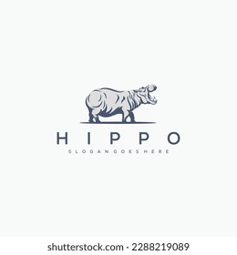 inspiración para el diseño del logotipo de animales hipopótamo