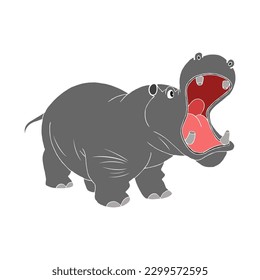 Hippopotamus animal ollustration. Vector image