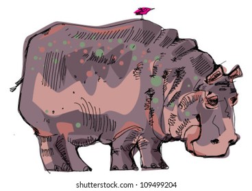 hippopotamus - cartoon