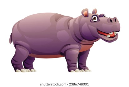Hippopotamus cartoon illustration isolated on white background