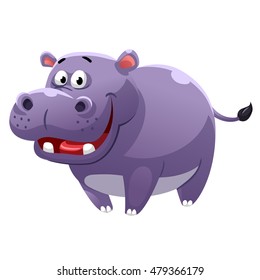 Hippopotamus cartoon style, vector art and illustration