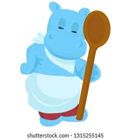 Hippopotamus from the collection of chocolate eggs, vector graphics