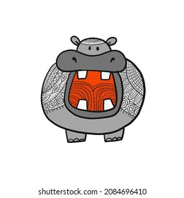 Hippopotamus, cute hippo character for your design