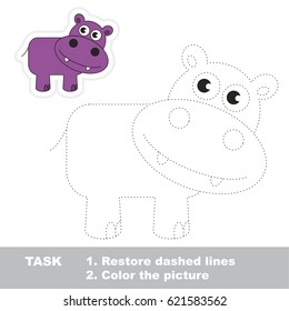 hippopotamus. Dot to dot educational game for kids.