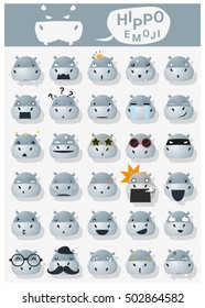 Hippopotamus emoji icons , vector , illustration