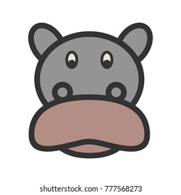 Hippopotamus Face icon