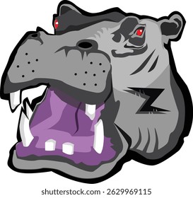 Hippopotamus, a ferocious and scary animal.
