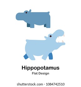 Hippopotamus flat illustration